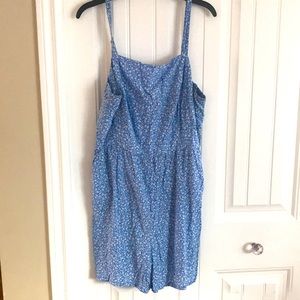 Old Navy XL Blue Floral Cami Romper
